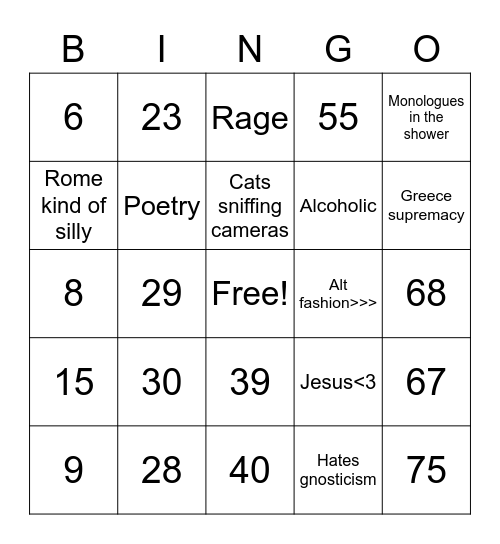 Marken's Bingo Card