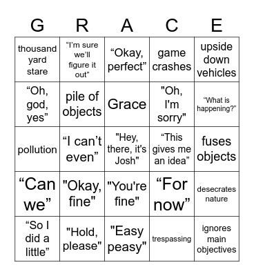 Let's Game It Out BINGO Card
