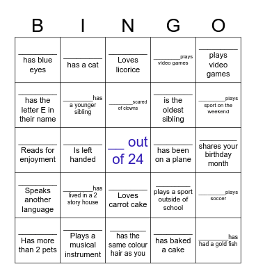 People Bingo Card