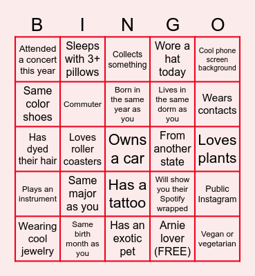 Virtual Valentine's Day Bingo Card