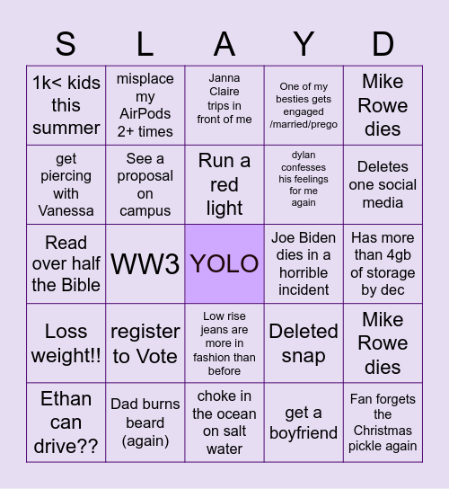 2023 Bingo Card Bingo Card