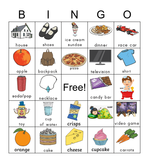 Wants and Needs Bingo Card