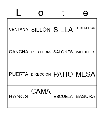 loteria Bingo Card