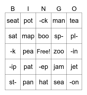 Easy Bingo Card