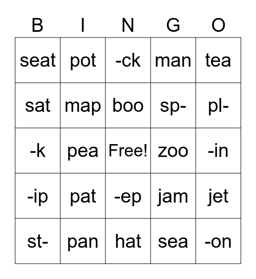 Easy Bingo Card