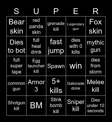 super animal royal Bingo Card