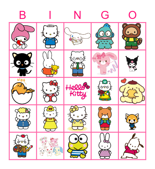 hello kitty Bingo Card