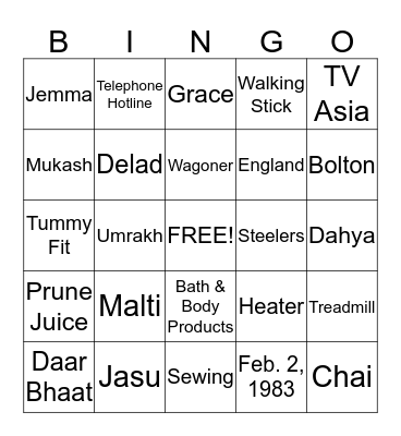 SANTA'S BIRTHDAY BINGO Card