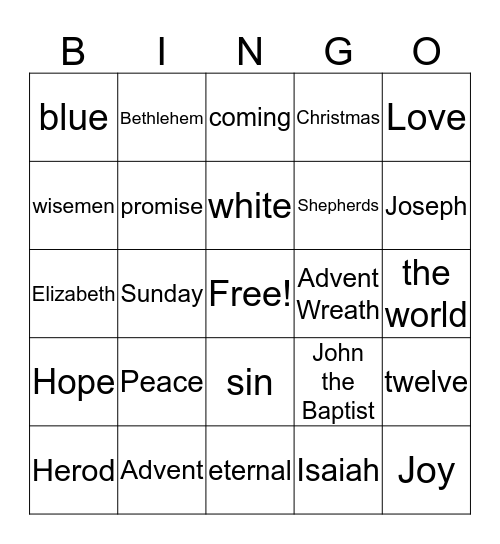 Advent - Christmas Bingo Card