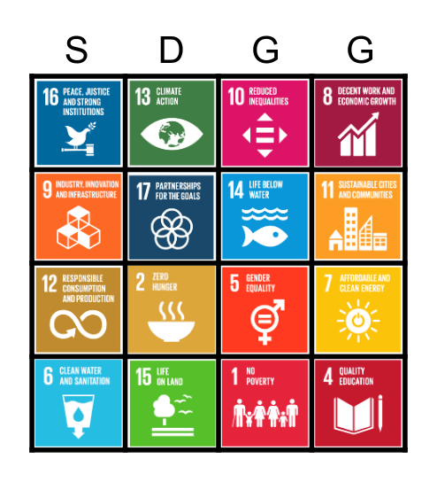 Global Goals Bingo Card