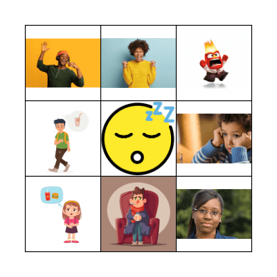 My feelings Bingo Card