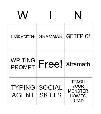 LA Choice Board Bingo Card