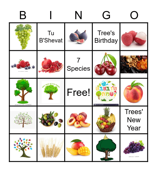 TU B'SHVAT Bingo Card