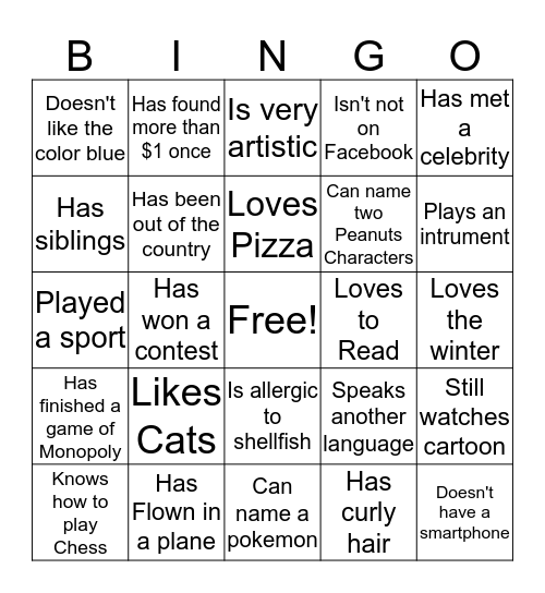 Bingo Card