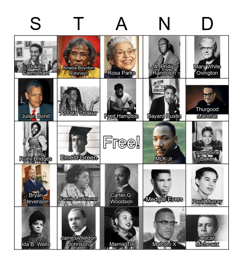 STAND Civil Rights Bingo Card