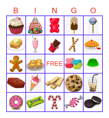 Sweet Treats Bingo Card