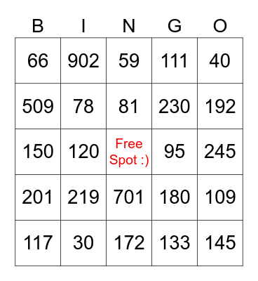 UTC FAMILY NIGHT Bingo Card