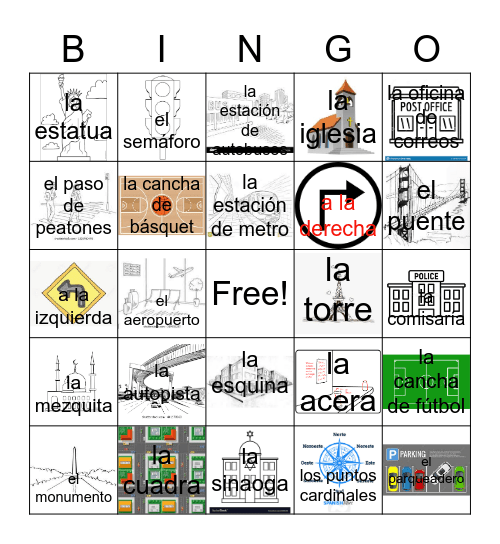 CCHS--SPANISH 2, UNIT 4 EN LA CIUDAD Bingo Card