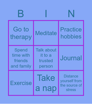 Coping Strategies Bingo Card