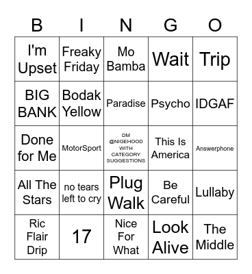 2018 Bingo Card
