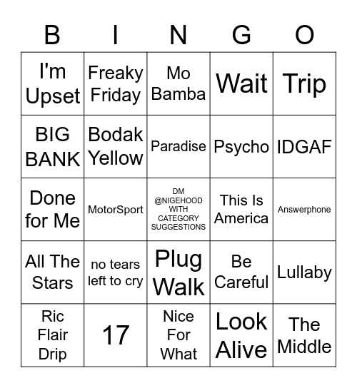 2018 Bingo Card