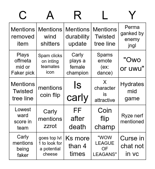 Lets win this Bingo Card