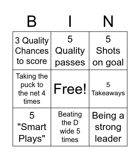 AM28's Hockey Bingo Card Bingo Card