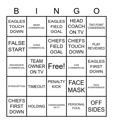 Marly Bird Game Day 2023 Bingo Card