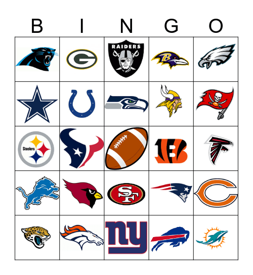 NFL Bingo Card