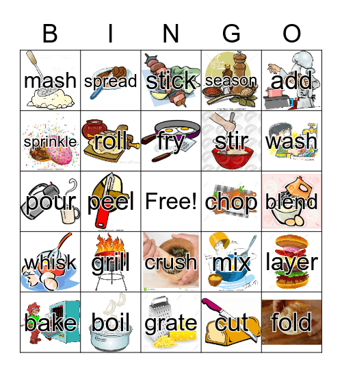 Cooking Words Bingo Card