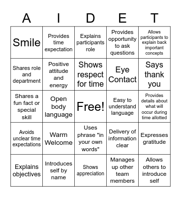 COMMUNICATION Bingo Card