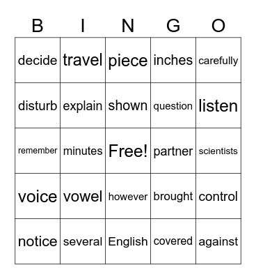 3rd Grade High Frequency Words Bingo Card