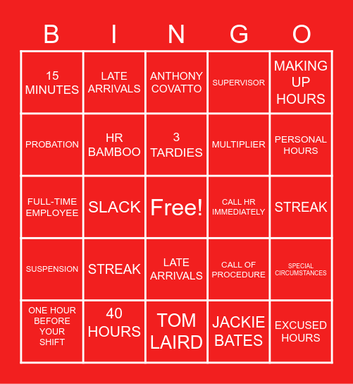 Birthday Party Bingo Card