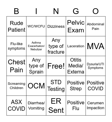 CITYMD Bingo Card