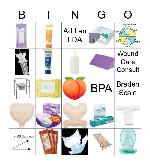 Wound Care Bingo Card