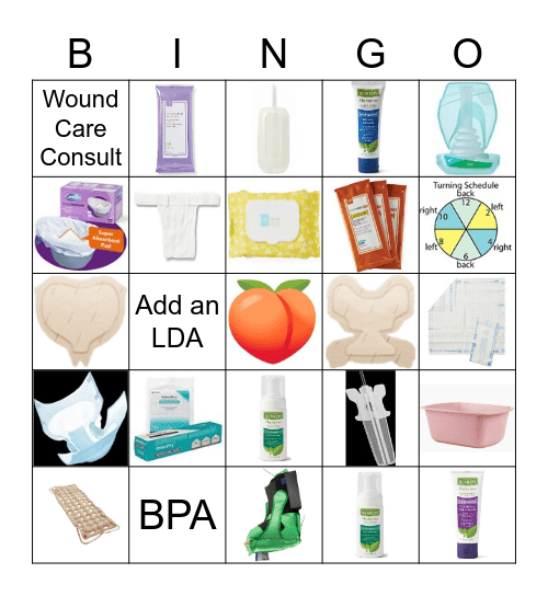 Wound Care Bingo Card