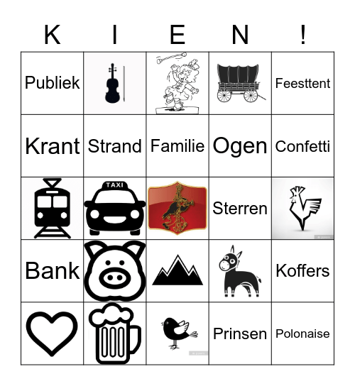 Plaat Hingt Vast Kiene Bingo Card