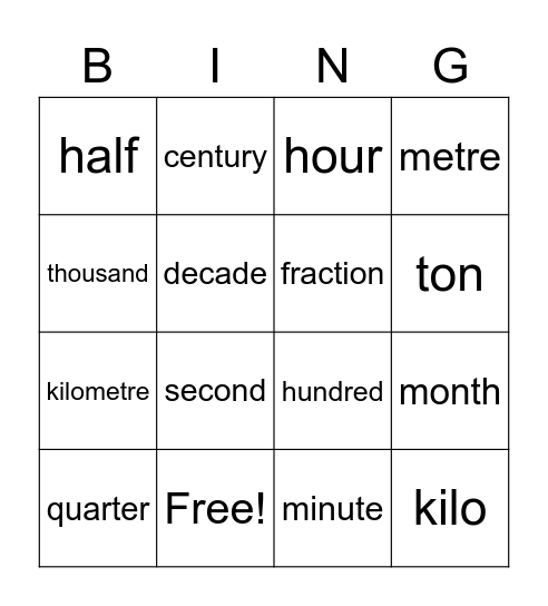 Bingo Card