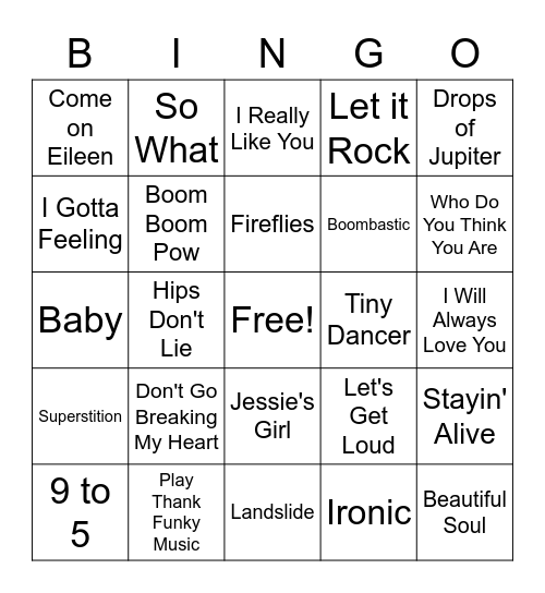 Through the Decades Bingo Card