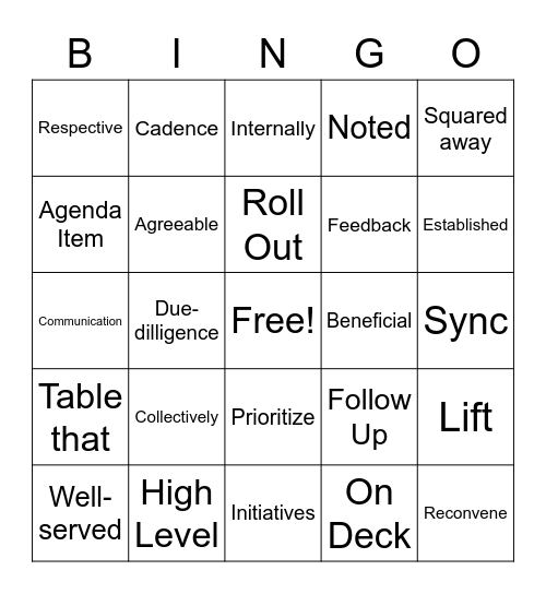 Abby & Vince Bingo Card