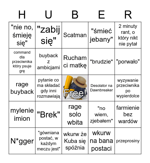 Hubert w Docie 2 Bingo Card