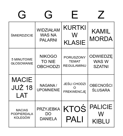 PUCHAŁA TEXTES Bingo Card