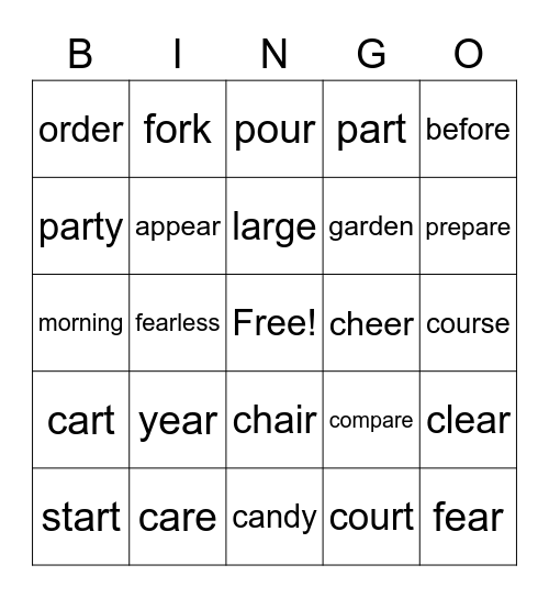 3rd Bingo Card