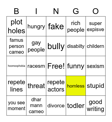 Dhar Mann Bingo Card