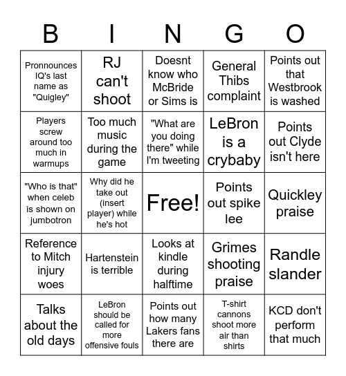 KnicksMemes' dad bingo Card