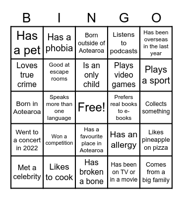 DEBAK Bingo Card
