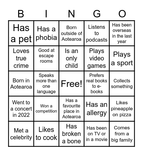 DEBAK Bingo Card