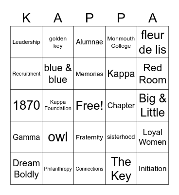 KAPPA BINGO Card