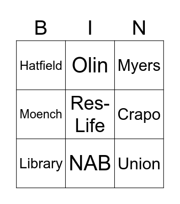 Rose Naps Bingo Card