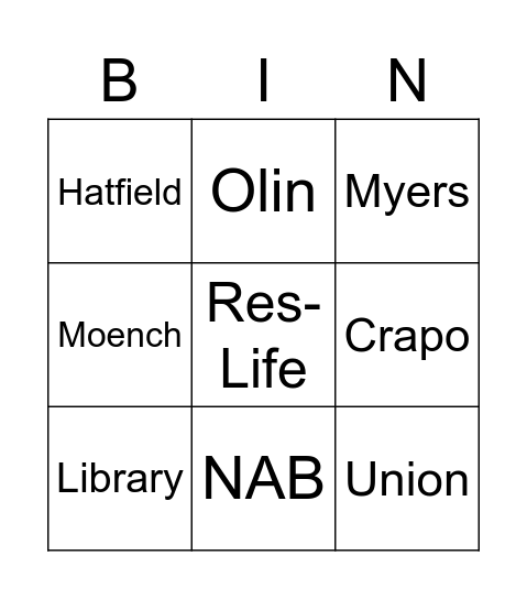 Rose Naps Bingo Card